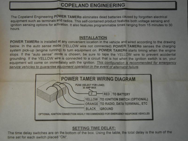 Find COPELAND POWER TAMER TIMED EQUIPMENT CUTOFF DEVICEAVOIDS DEAD