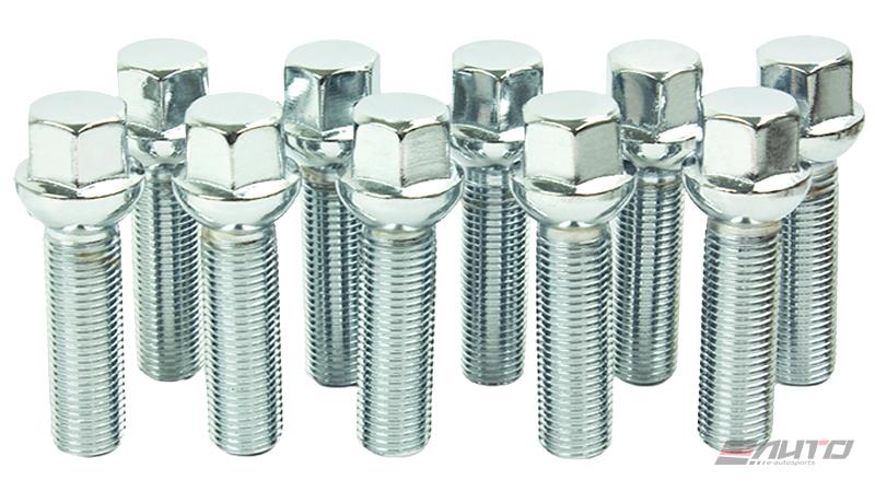 10x ichiba 45mm 14x1.5 m14 p1.5 wheel rim extend long lug bolt r12 ball silver c