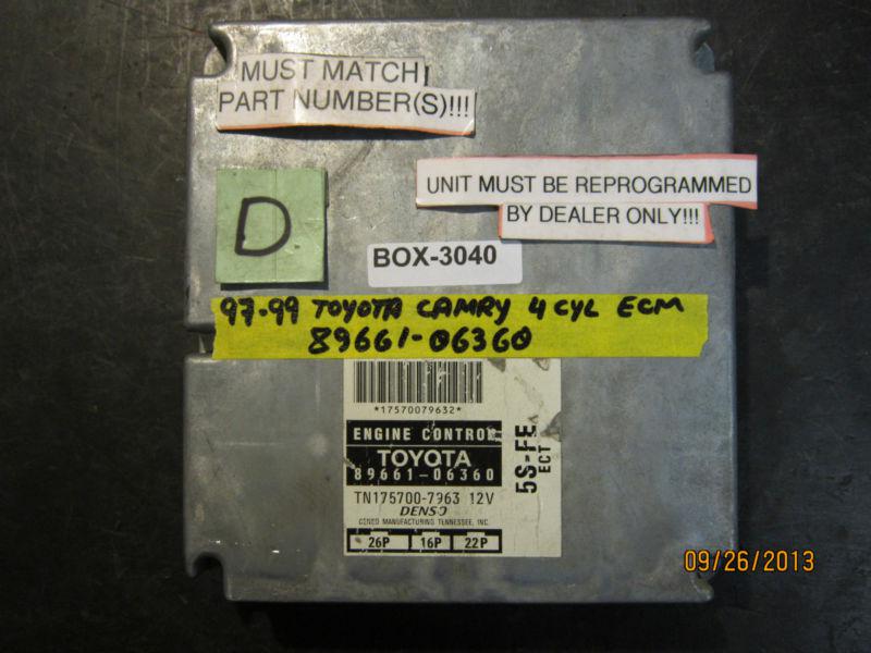 97 98 99 toyota camry 4cyl ecm #89661-06360 *see item description*