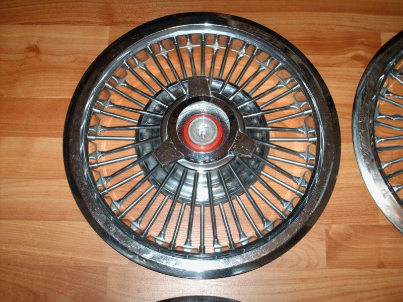 Find 1965 1966 MERCURY WIRE WHEEL HUB CAPS WITH SPINNER CENTERS in