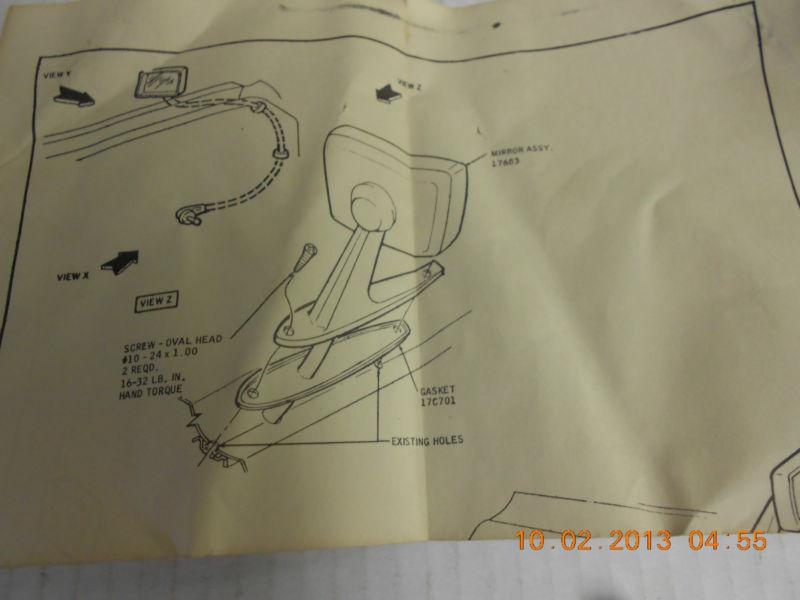 LH chrome remote mirror, 1972/76 Mercury Montego NOS, US $49.00, image 3