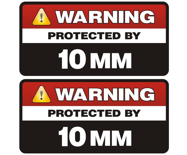 10mm protected by decal set 3"x1.5" molon labe handgun ammo vinyl sticker zu1