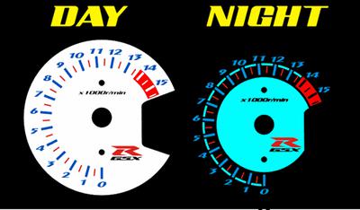 Suzuki gsxr 1000 2007 2008 halo white face glow gauge mph kmh custom 07 08