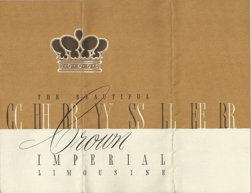 1948 chrysler crown imperial limousine original factory dealership sales folder