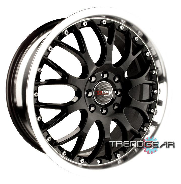 17 x7.5 drag dr19 5 lug 5x100/5x114.3 wheels rims black