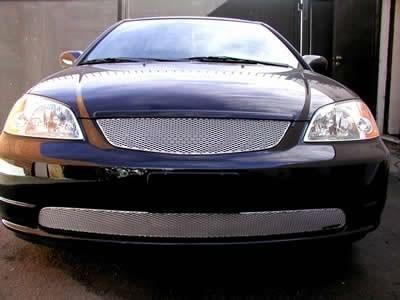 2001-2003 honda civic grillcraft silver full 2 pc grille insert grill h1119-18s