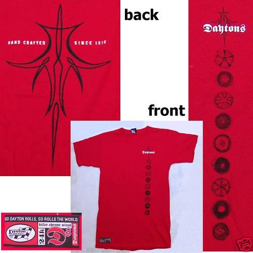 Dayton wire wheels! rims image red t-shirt xl extra tall new
