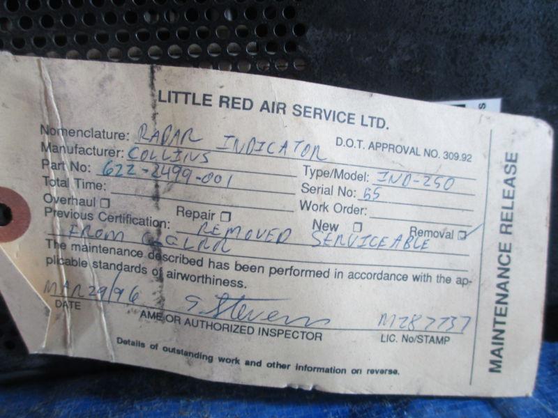 Collins Radar Indicator Type IND-250 P/N: 622-2499-001, US $249.99, image 7