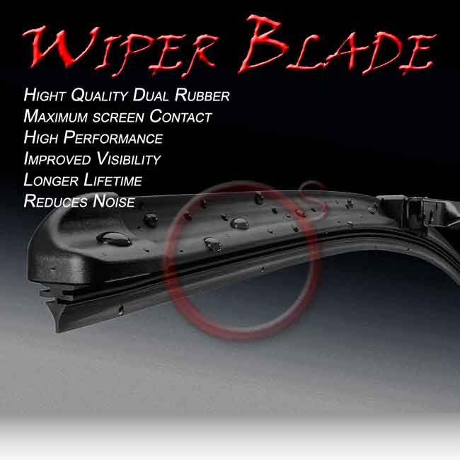 Pair j/u hook windshield wiper blade replace driver+passenger 24 & 18 inch