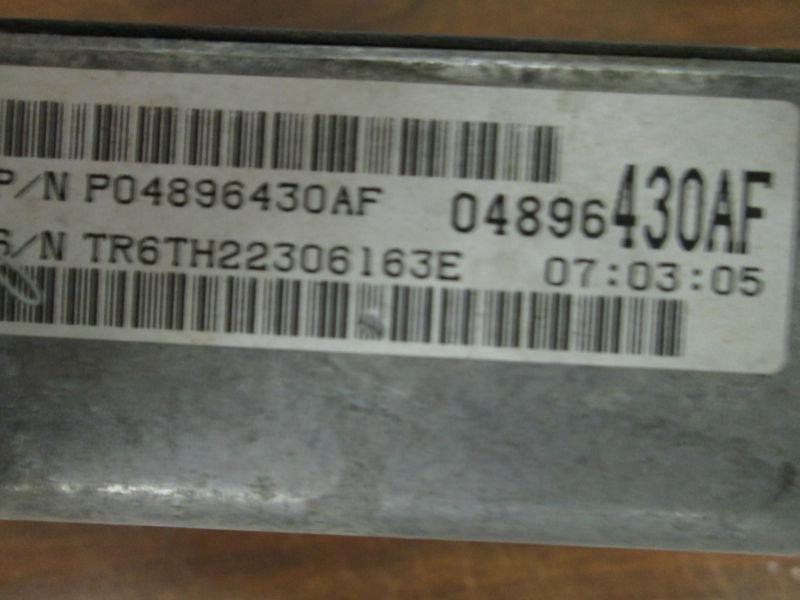 (BB2063) 01 CHRYSLER 300 TRANSMISSION CONTROL MODULE 04896430AF, US $30.00, image 3