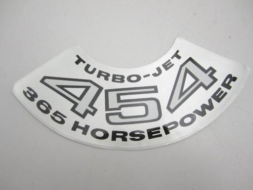 Corvette new air cleaner decal "turbo-jet 454 365 horsepower" 1971 ls5