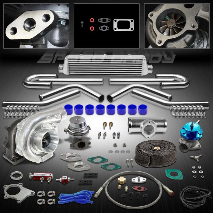 Find T04E 10PC T3/T4 UNIVERSAL TURBO KIT TURBOCHARGER+INTERCOOLER