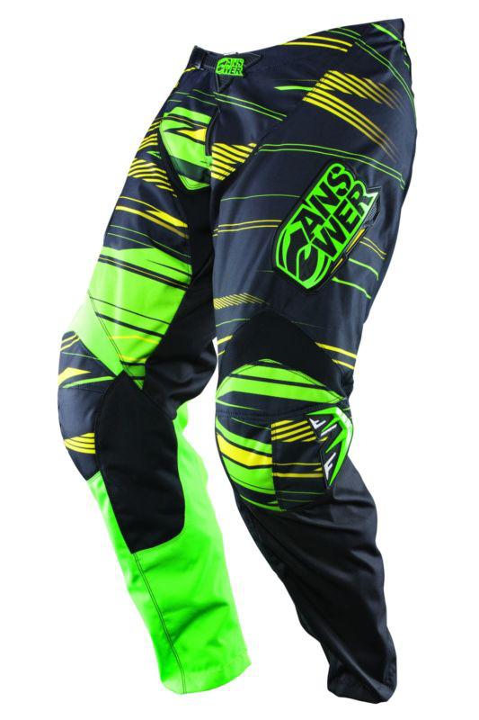 Answer a13 syncron motocross motorcycle pants green yellow size y20