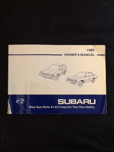 1985 subaru owners manual