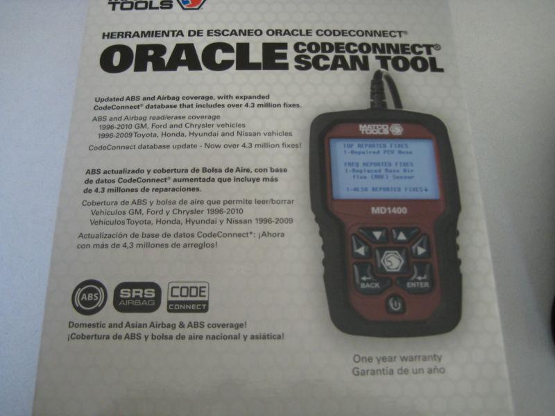  matco md1400 oracle scan tool,covers thru 2010 dom,2009 asain,2008 euro,abs,srs