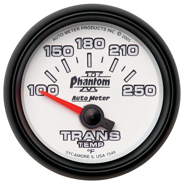 Auto meter 7549 phantom ii 2 1/16" electric transmission temp. gauge 100-250˚f