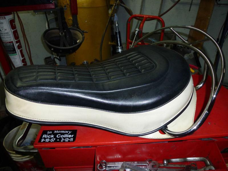 Vintage harley davidson buddy seat knucklehead, panhead, shovelhead with rail