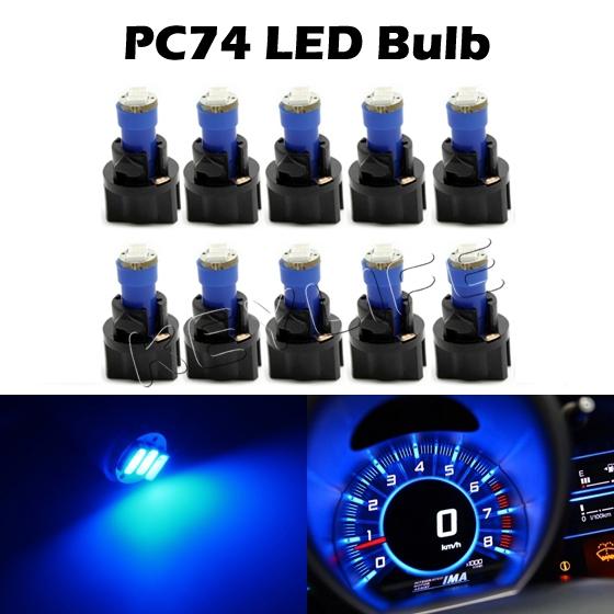 Set of 10 instrument cluster 73 74 led light bulb and twist lock pc socket pc74