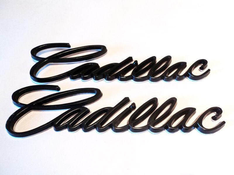 Black cadillac sedan coupe fender trunk hood dash emblem stick on pair new