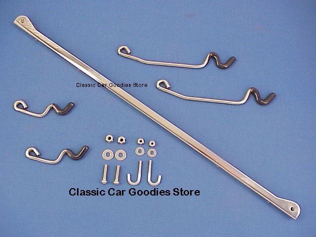 1932-1936 ford hood prop kit stainless steel 1933 1934 1935