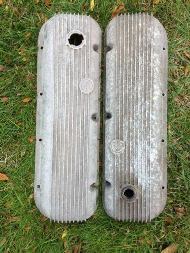 Vintage pair calcustom big block chevrolet aluminum finned valve covers 40 2100
