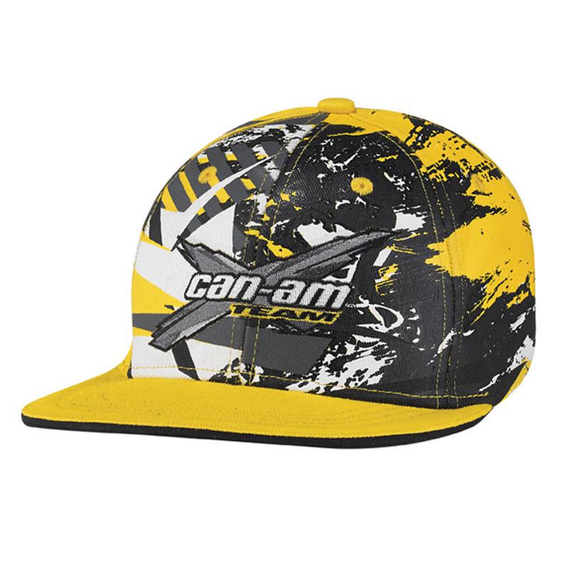 Can am atv x-race hat/cap yellow sz s/m stretchfit outlander/maverick 2863967210