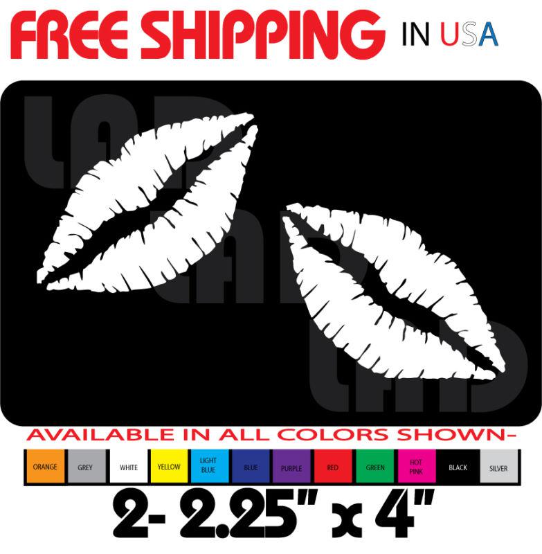 2-lip lipstick decals 2.25" x 4" stickers scion bmw audi ford mini vw chevy