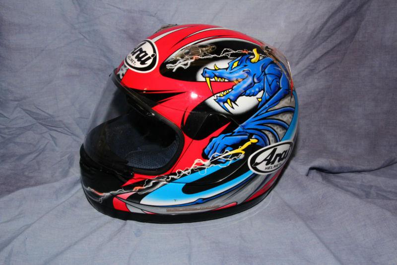 Arai quantum f okada blue red black dragon motorcycle helmet xl extra large