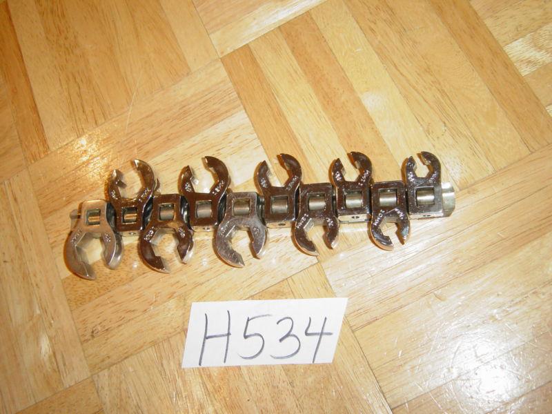 MAC TOOLS 10 PIECE 3/8 DRIVE METRIC CROWFOOT FLARE NUT WRENCH SET 9MM-18MM, US $119.99, image 4