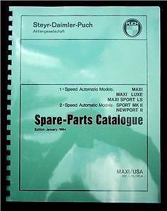 1984 puch moped parts manual - maxi luxe sport newport