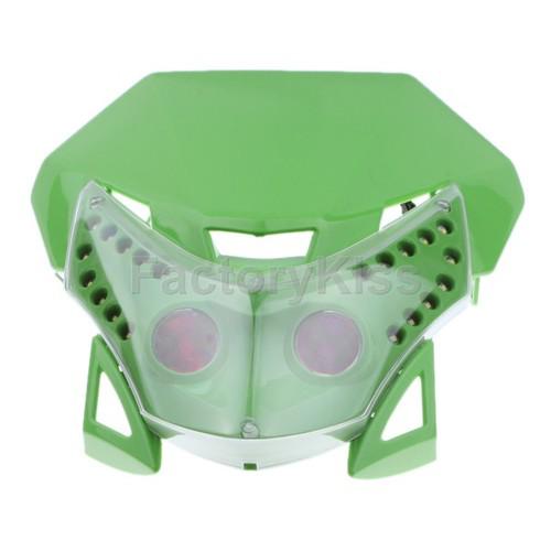 New green universal motorcycle motocross fairing headlight led light
