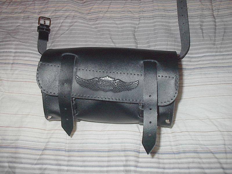 Harley Davidson Soft Leather Handlebar Fork Bag LOOKS GREAT CHEAP LOOK NR!, US $15.00, image 2