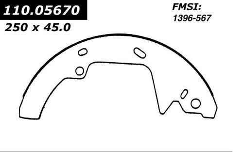 Centric 112.05670 brake pad or shoe, rear-severe duty brake shoe