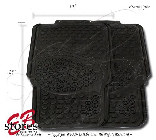 Front and rear 4pc heavy duty rubber floor mat style#b118 for small size vehicle