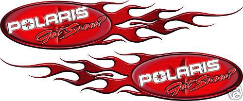 Polaris decals trailer flame graphics kit snowmobile dirt