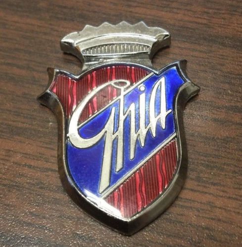 Vtg ford karmann ghia metal emblem ornament hood badge