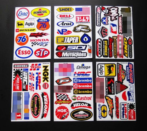 Motocross racing drift car dirt bike decal atv mx1 skateboard stickers 6 sh. .