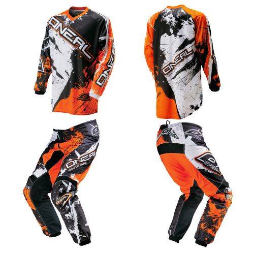 O'neal element orange motocross mx off-road dirtbike gear jersey pants combo