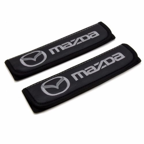 Leather car seat belt shoulder pads covers cushion for mazda 2pcs