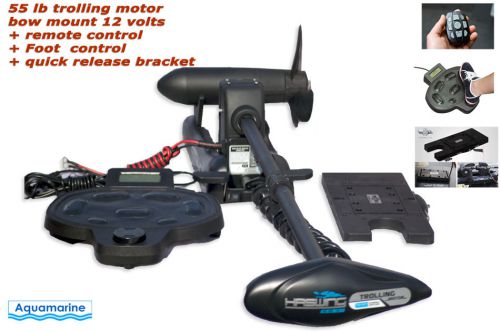Bow mount 55lb electric trolling outboard motor (bracket,wireless,foot control)