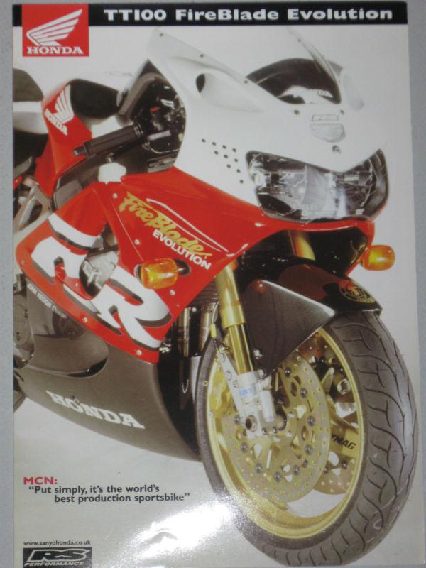 Honda cbr900rr tt100 fireblade evolution brochure 1998