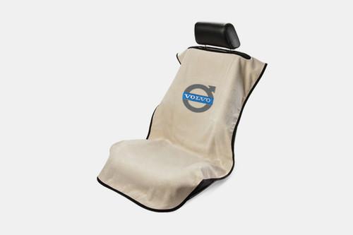 Custom colored towel seat cover w volvo logo emblem cotton washable protector