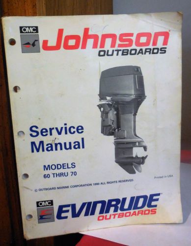 1990 omc johnson evinrude outboard service  manual for models 60  65 70 hp