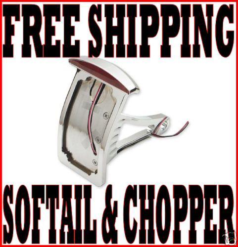 Chrome slim l.e.d. cat eye side mount taillight license plate mount harley