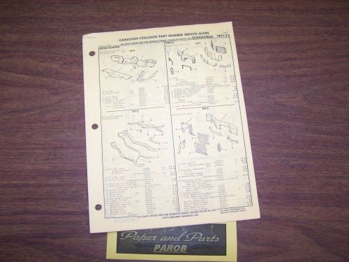 Canadian 1971 1972 oldsmobile royale 98 delta factory oem part number list