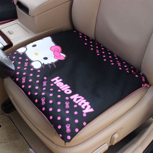 2pcs cute hello kitty bow black car seat cushion cartoon breathable slip seat