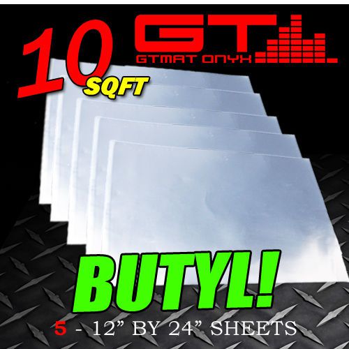 10 sqft gtmat butyl sound deadener car noise deadening adhesive material 12x24&#034;