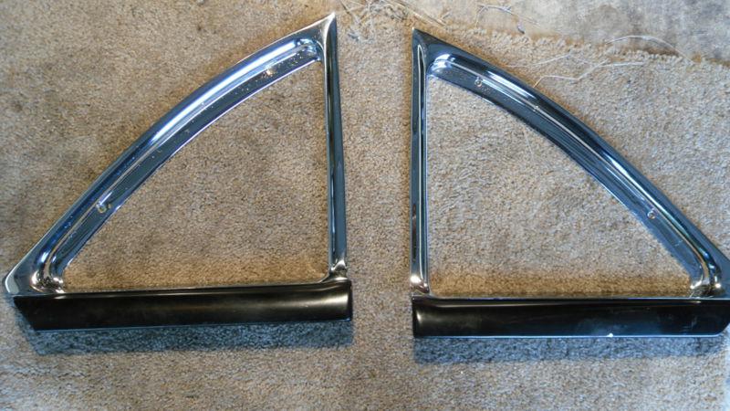 1955 buick roadmaster rear vent window chrome  and trim covers