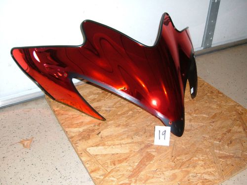 Yamaha windshield new-apex/attak  snowmobile #sma-8ft96-10-rc 12.5" red chrome