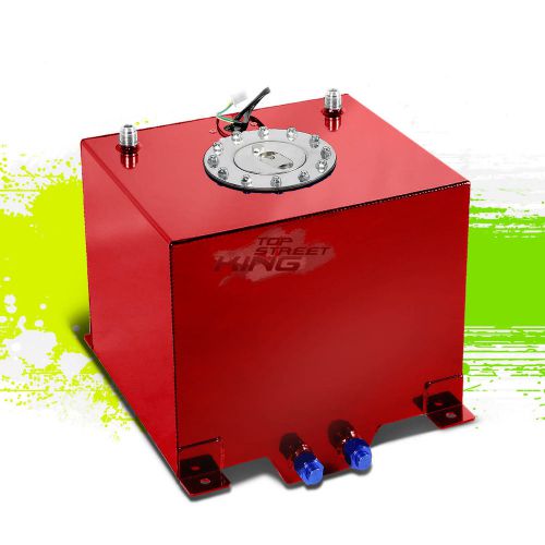 5 gallon/18.8l lightweight red aluminum gas fuel cell tank+sender 12"x12"x8"